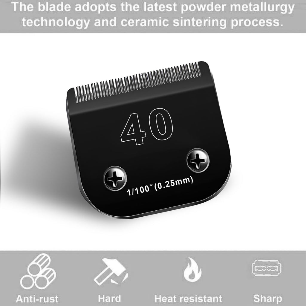 Audoc 40 Blade Dog Grooming Blades Compatible with Andis/Wahl KM10 Series