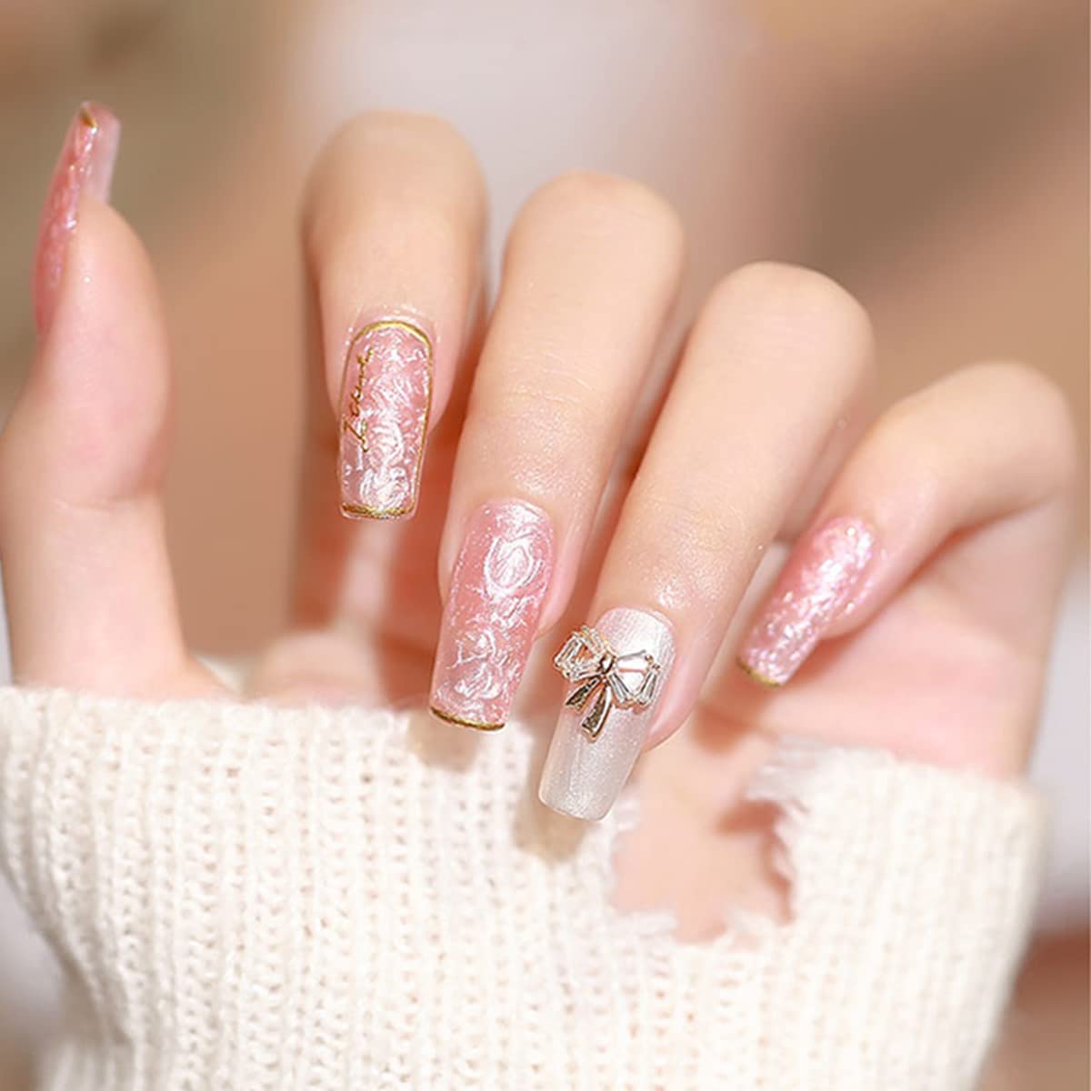 VERONNI Pearl Gel Nail Polish Kit -6Pcs Glitter Shell Thread Gel Nail Polish Soak-off Drawing Mermaid Gel Nail Polish Manicure Set DIY Design Nail Art(PL-6pcs)