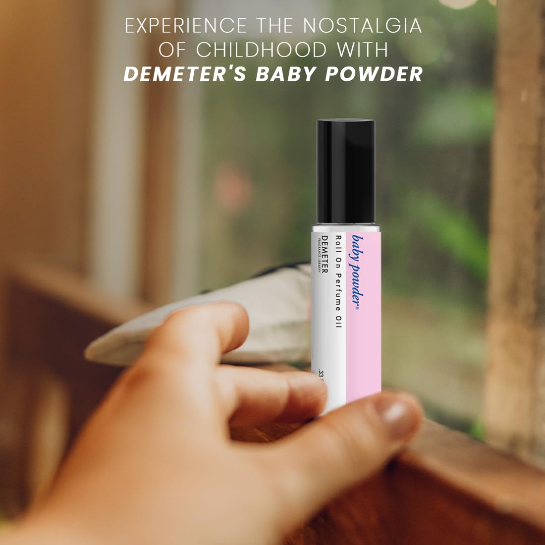 DEMETER Baby Powder Roll On Perfume Oil, 0.33 Oz, Long-Lasting