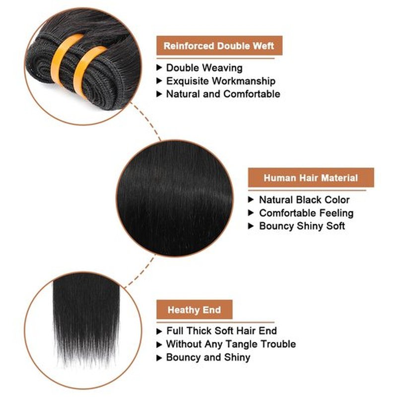 Missking 16A Raw Human Hair Bundles 100% Burmese Virgin Straight Bundles Human Hair, Sliky Boutique Extensions, Can Be Dyed and Restyled, Full Ends, Vertical Smooth (Straight 1 Bundle, 26 Inch)