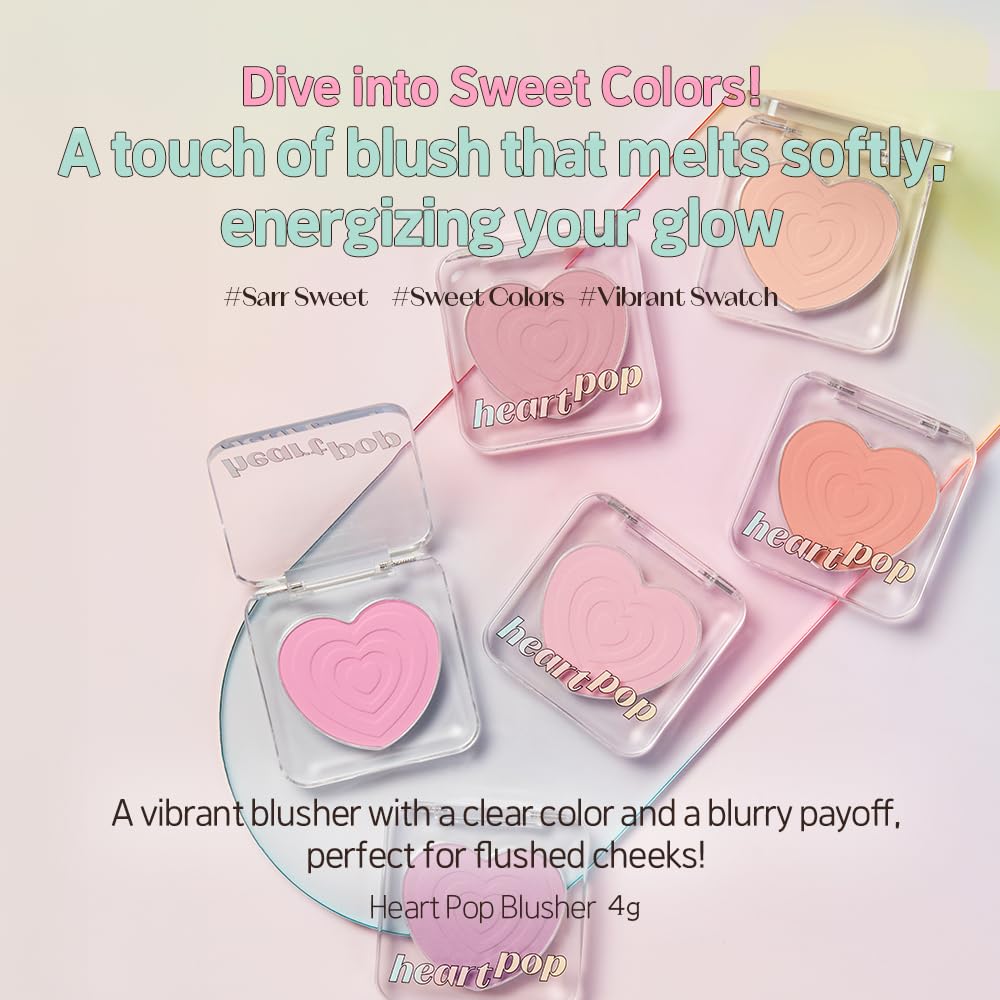 ETUDE Heart Pop Duo Blush, Sweet Beige Pink Cheek Colors, Natural Radiance & Glossy Finish, Layering Formula, Compact 0.2 oz – Lovely Frappe