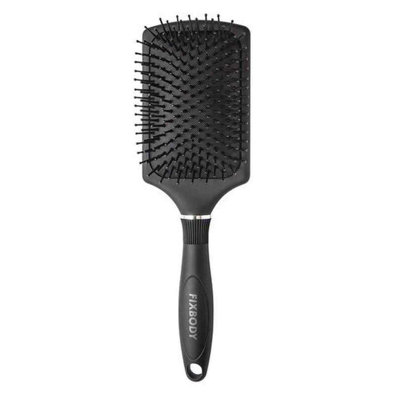 FIXBODY Paddle Brush - Smoothing Detangling Brush for Long Thick Hair, Wet & Dry Use - Black Matte