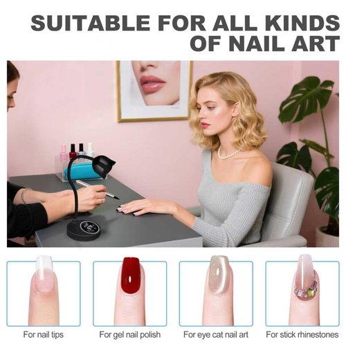 MEKK Gooseneck UV Nail Lamp Cordless Mini UV Light for Gel Nails with Auto Sensor,Professional Flash Cure Lamp 30W Single Nails Light with Four Timers (10s/30s/60s/90s) Salon & Home DIY Use-Pink