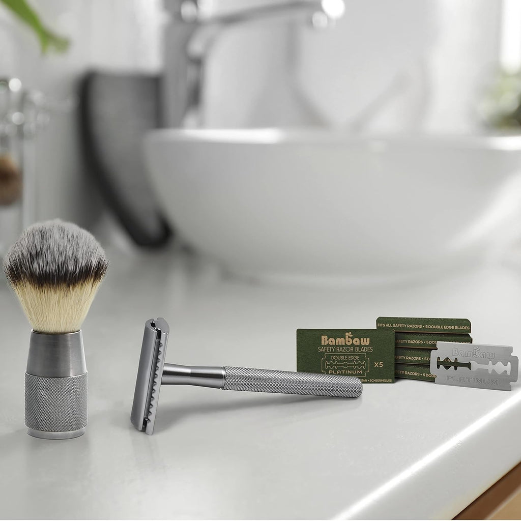 Bambaw Double Edge Safety Razor Blades, 100 Pack, Platinum Swedish Stainless Steel Replacement Razor Blades, Long-Lasting Performance, Smooth & Precise Shave, Up to 2 Years Supply