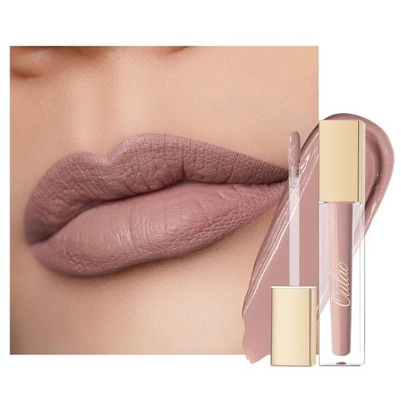 Oulac Matte Liquid Lipstick - Long Lasting Pink Nude Lip Stain | Waterproof, Creamy Formula with Vitamin E, Vegan