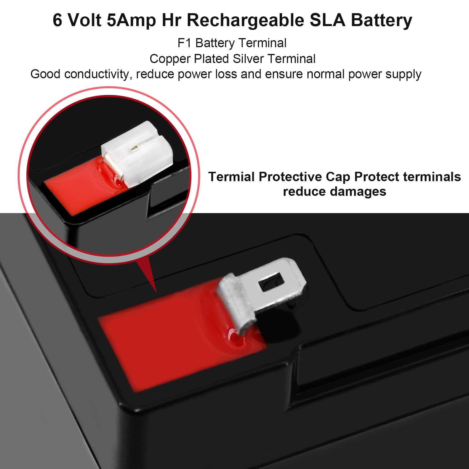 Miady 6V 5Ah Rechargeable Sealed Lead Acid Battery (6 Pack)