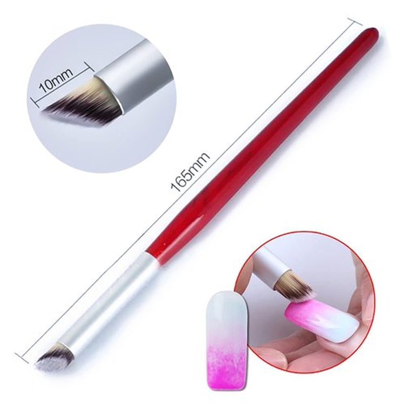 SILPECWEE 5Pcs Nail Art Brushes Double-Ended Nail Dust Brush And Ombre Nail Brush Nail Painting Kit French Manicure Brush Nail Design Pen Nail Art Supplies