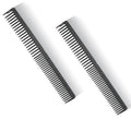 PERFEHAIR 2-Pack Professional Round Tooth Hair Cutting Comb - 9 Inch, Black Carbon Fiber Anti-Static & Heat Resistant, Durable Barber Combs with Fine & Wide Tooth for Precise Haircut for Men & Women
