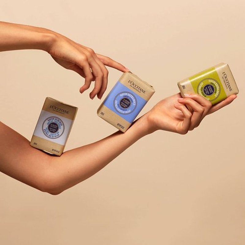 L'OCCITANE Shea Butter Hand & Body Soap Bar - Moisturizing, Extra-Gentle Cleansing, Vegan