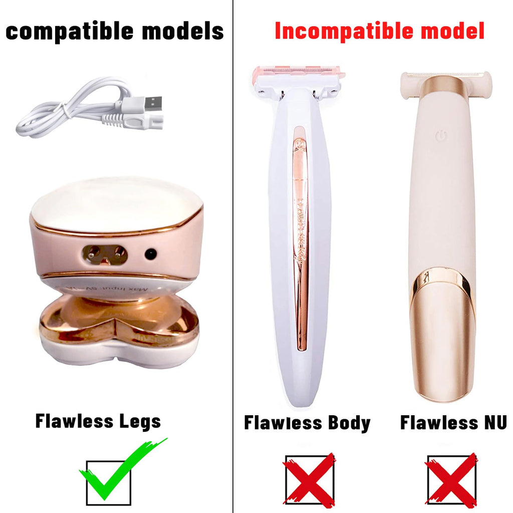 Shaver Charger Compatible with Finishing Touch Flawless Legs Shaver Hair Remove Ladies Shaver USB Cable Replacement 5V Power Cord Women Electric Shaver Adapter