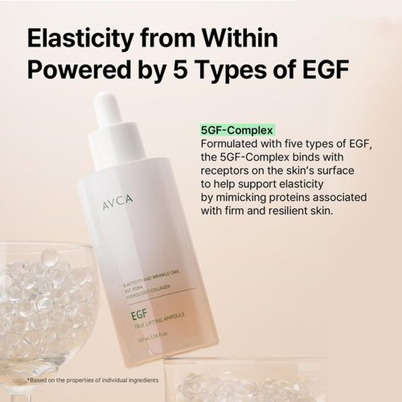 AVCA EGF & PDRN Lifting Serum - Firming & Elasticity Support with Hydrolyzed Collagen | 100ml (3.38 fl. oz)