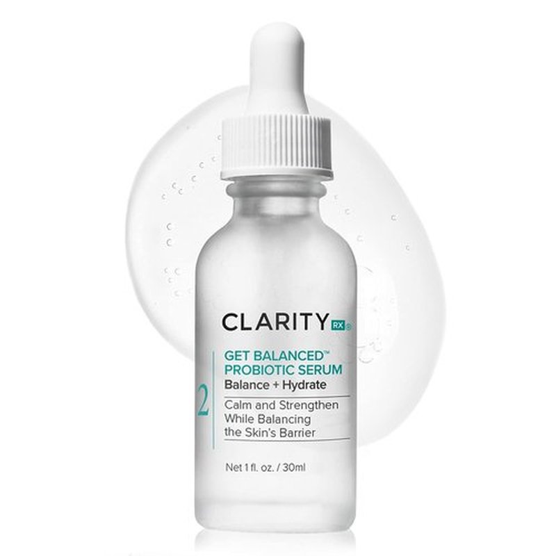 ClarityRx Probiotic Hydrating Face Serum - Natural Skin-Balancing Treatment with Hyaluronic Acid for Normal & Aging Skin