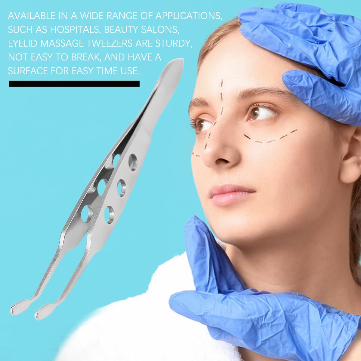 Expressor Forceps Stainless Steel Arita, Meibomian Gland Expressor Eyelid Massage Professional Face Care Craft Tools Forceps Eyelid Forceps for Dredge Gland Secretory Duct of Eyelid