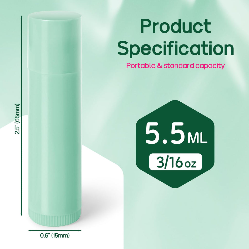 Sherules 50Pcs Empty Lip Balm Tubes 5.5ml - BPA Free and Leak-Proof Small Twist-Up Lip Containers for DIY Homemade Lipstick Balm,Pink