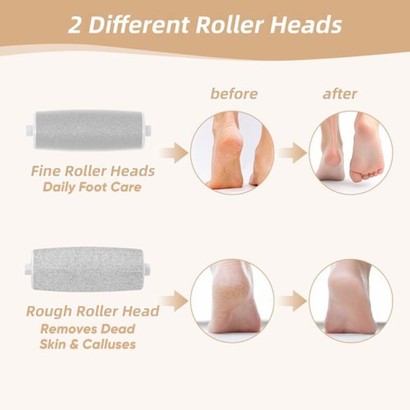 Electric Foot Callus Remover, Electronic Foot File, Portable Electric Callus Remover for Feet, Pedicure Tools for Dead Skin Calluses (White)