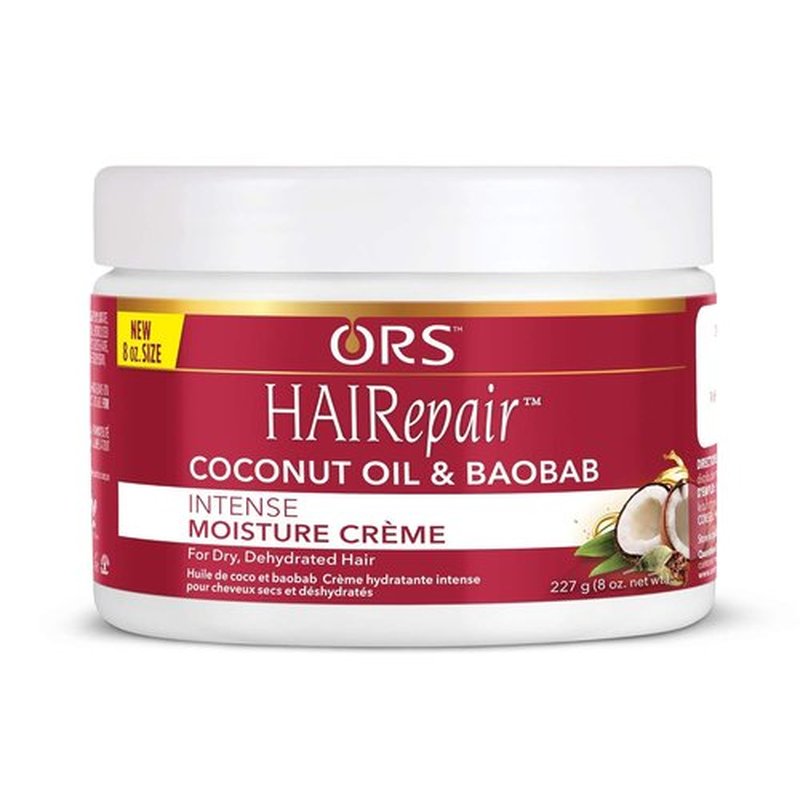 ORS HAIRepair Coconut Oil & Baobab Intense Moisture Crème - 8 Ounces for Dry, Dehydrated Hair
