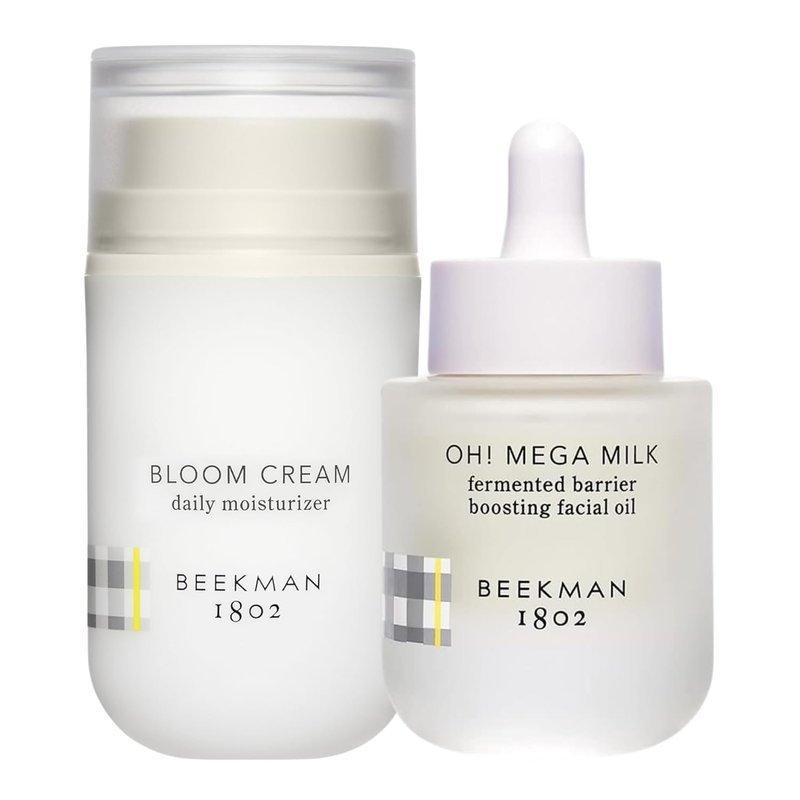 Beekman 1802 Hydrating Duo: Bloom Cream Daily Face Moisturizer & Oh! Mega Milky Oil | 1.69 oz + 1 fl oz
