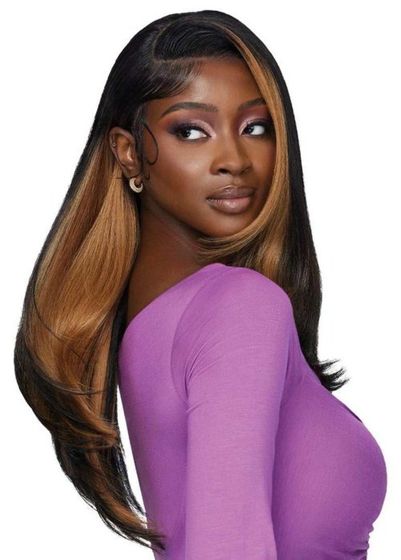 Outre Lace Front Wig - Perfect Hair Line 13X4 - Swoop Series - Swoop 1 (SWISS BROWN)