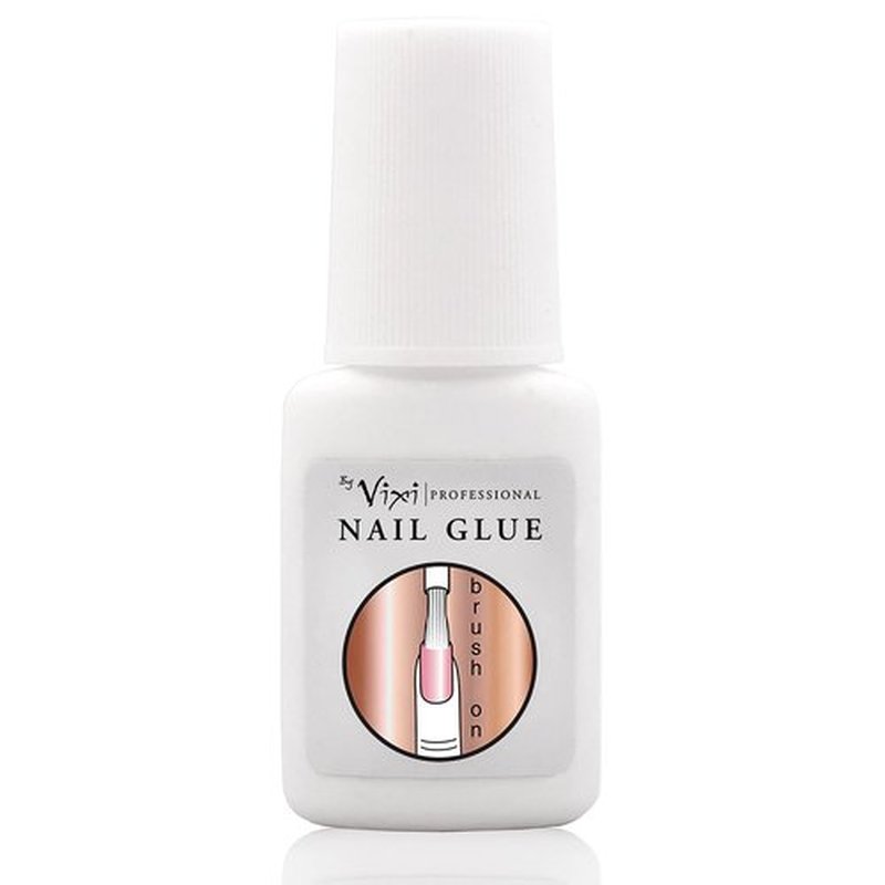 8ml x3 By Vixi Extra Strong Nail Glue with Brush and Free PREP File Clear Instant Dry Adhesive, Professional Salon Quality