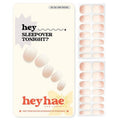 Heyhae Semi Cured Gel Nail Strips | No LED Lamp Needed | Ombre, Neutral, Spring | Easy Apply & Remove, Salon Quality |Includes 28 Strips, 1 Prep Pads, Nail File & Wooden stick- Hey, Sleepover Tonight?