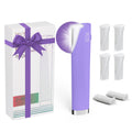 PELCAS Electric Dermaplaning Tool for Women Face with LED Light 3 Speeds Mini Dermaplaning Razor with 6 Blades, 2 in 1 Facial Peach Fuzz Hair & Exfoliation Removal System At Home BV18-712 Light Purple