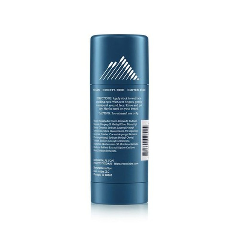 Oars + Alps Exfoliating Face Wash Stick - 2-in-1 Cleanser & Exfoliant with Activated Charcoal | Travel Size 1.2 Oz
