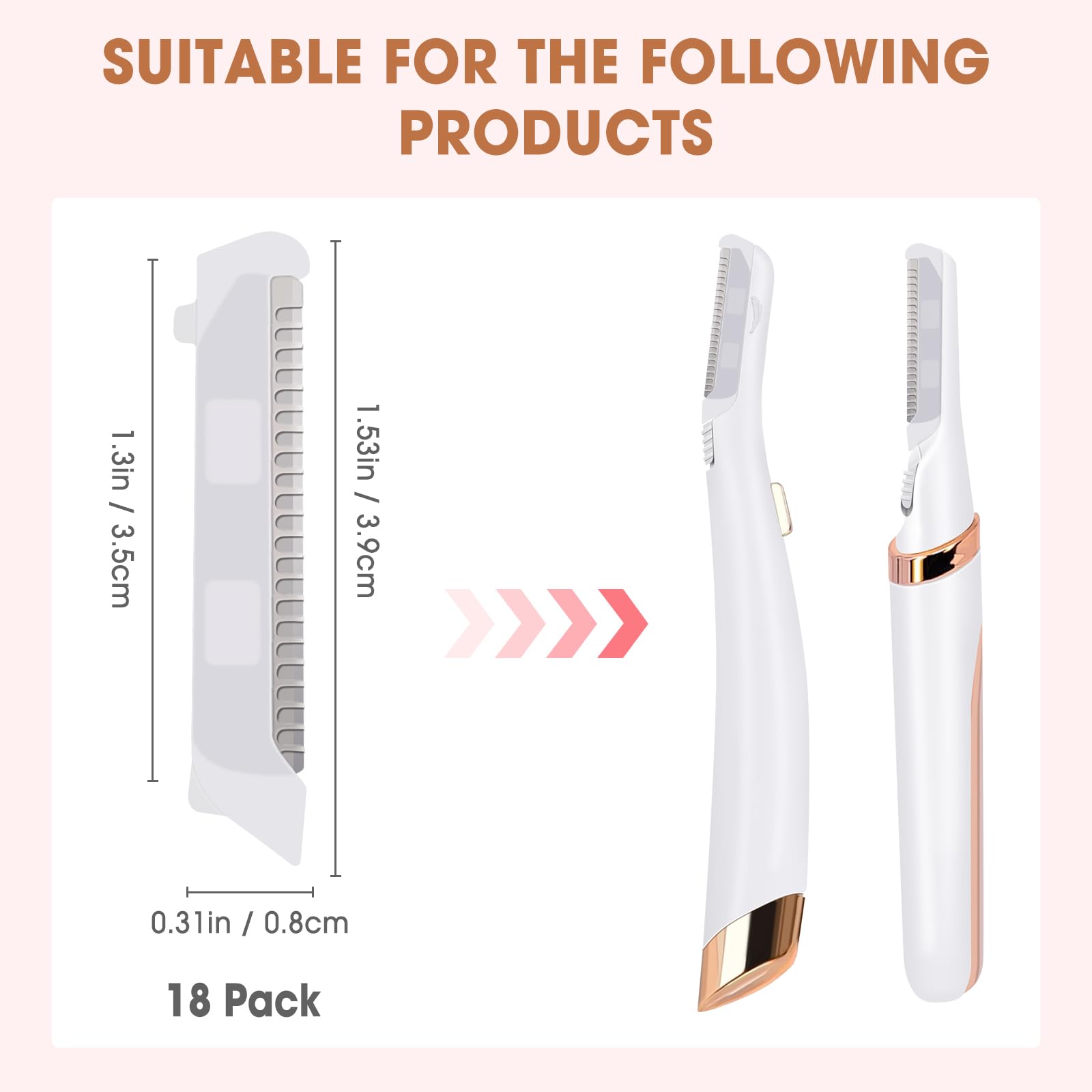 Replacement Blades for Finishing Touch Flawless Dermaplane Glo Facial Exfoliation Razor - White, 18-Pack
