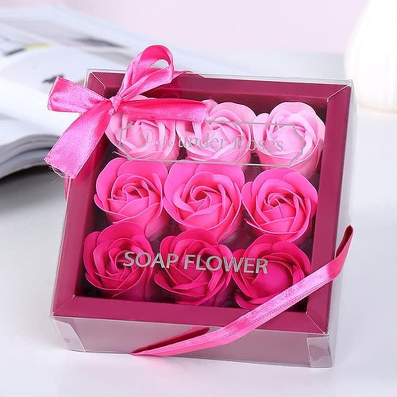 Hedume 4 Boxes Floral Scented Bath Soap Rose Flower Petals, 36 Pcs Total Plant Essential Oil Rose Soap Petals in Gift Box for Anniversary, Birthday, Wedding, Valentine’s Day, Mother’s Day