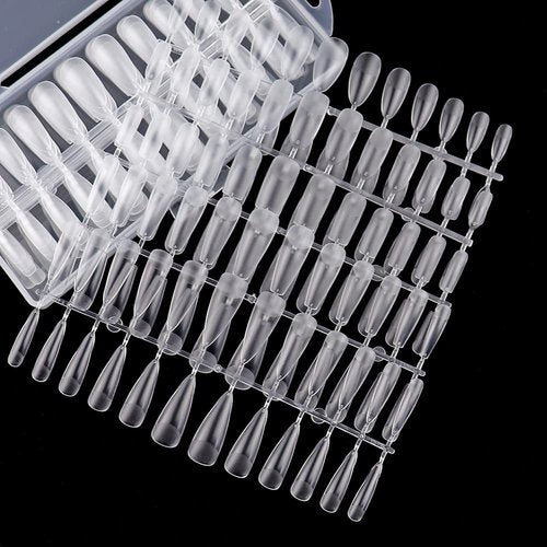 240pcs Medium Almond Acrylic False Nail Tips Kit Soft Gel Full Cover Matte Press on Nails Clear Artificial Fake Nails for Nail Extension Coffin Stiletto Square Oval Shaped Ballerina Nail Art Tips Set