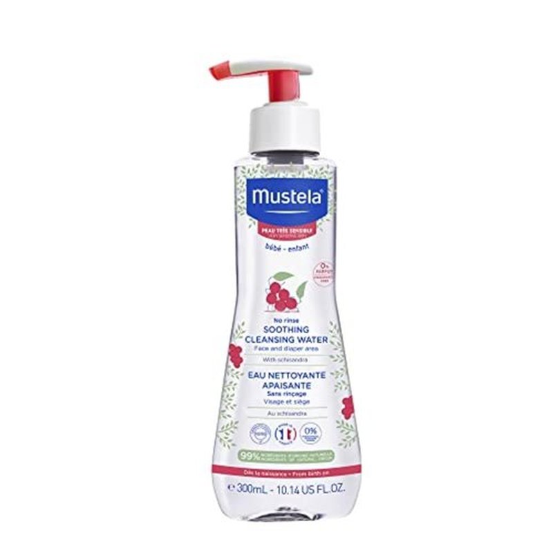 Mustela Baby Cleansing Water - Soothing No-Rinse Micellar Formula for Sensitive Skin - 10.14 fl. oz.