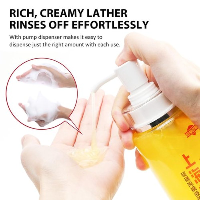 Bee & Flower Sulfur Soap Liquid Shampoo & Body Wash - Daily Head to Toe Skin Care Product for Men and Women - 16.8 Fl Oz - Pack of 1