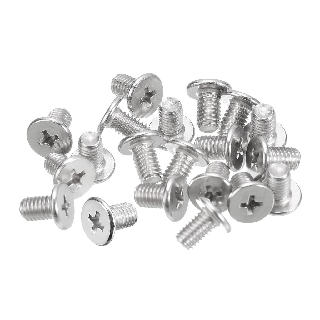 uxcell M5-0.8 x 8mm 20Pcs Flat Round Head Screws 304 Stainless Steel Phillips Drive Machine Screws Hardware Fastener for Furniture Connection