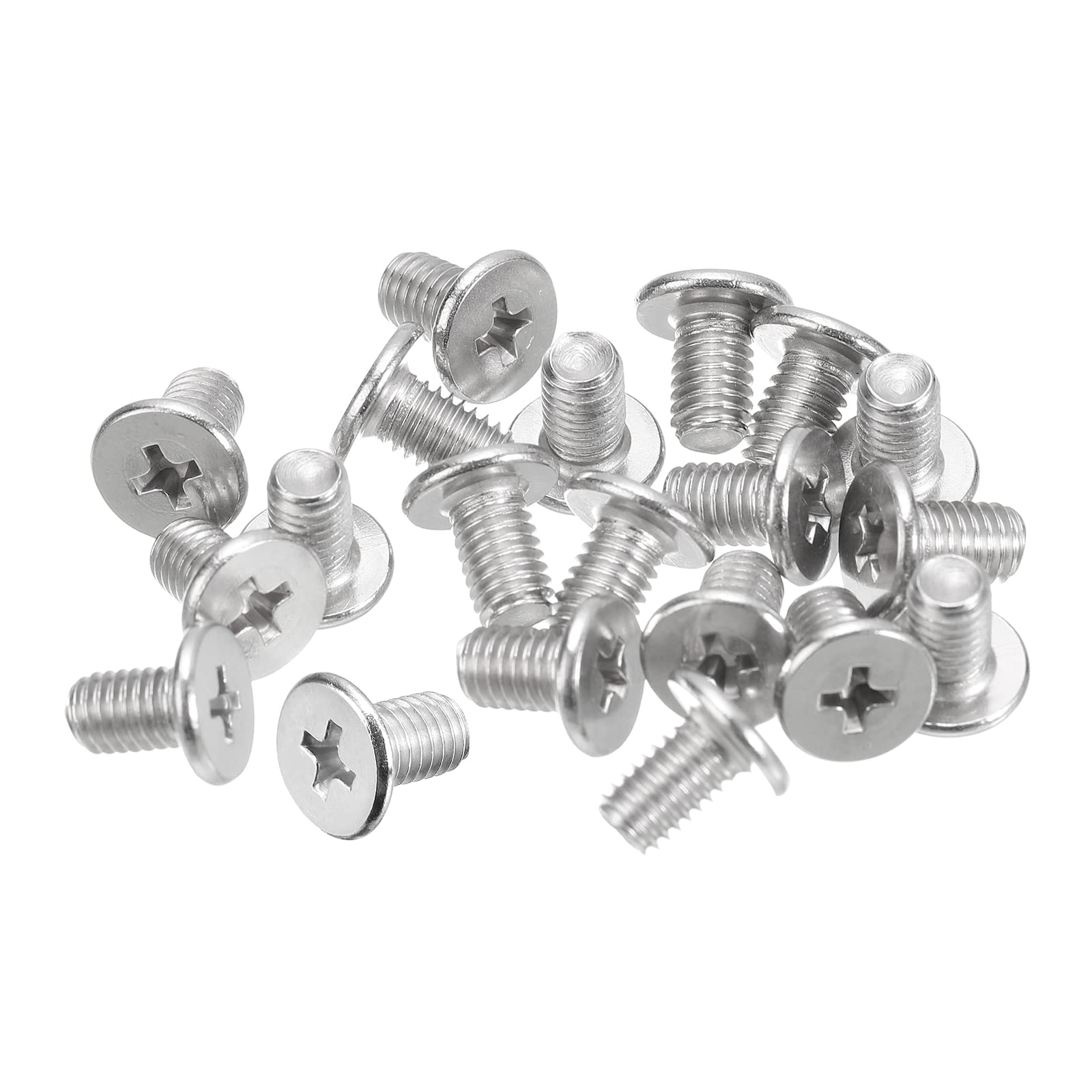 uxcell M5-0.8 x 8mm 20Pcs Flat Round Head Screws 304 Stainless Steel Phillips Drive Machine Screws Hardware Fastener for Furniture Connection