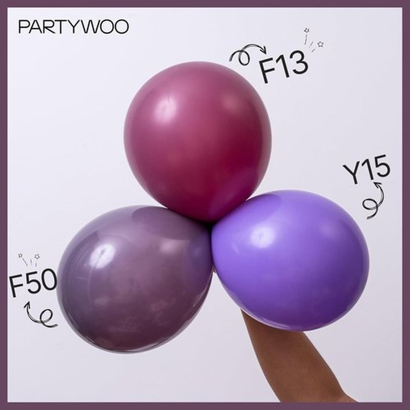 PartyWoo Dusty Purple Balloons - 12 Inch Matte Latex Helium Balloons for Weddings & Celebrations | 50 Pcs
