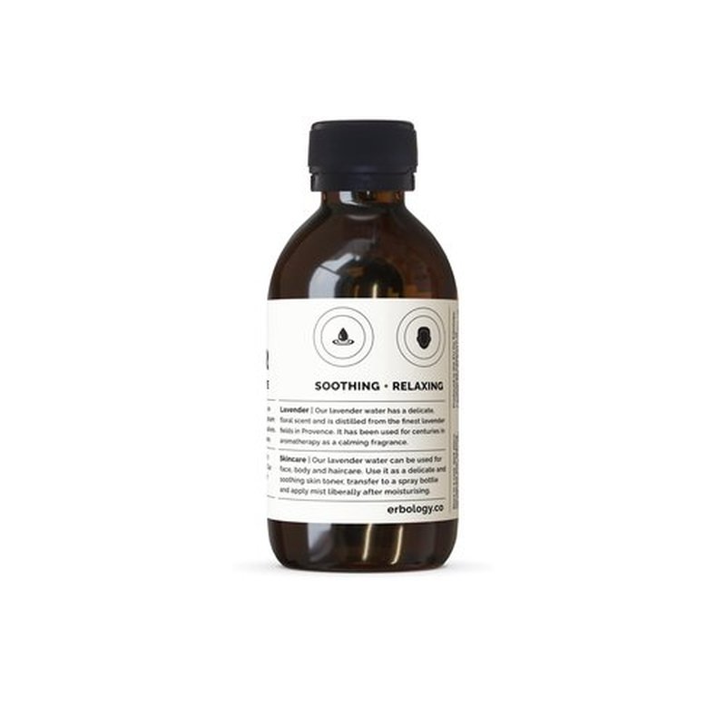 Erbology Organic Lavender Water 3.4 fl oz - Premium Food Grade Hydrolate of Lavender - Soothing and Relaxing - Non-GMO - Recyclable Glass Bottle