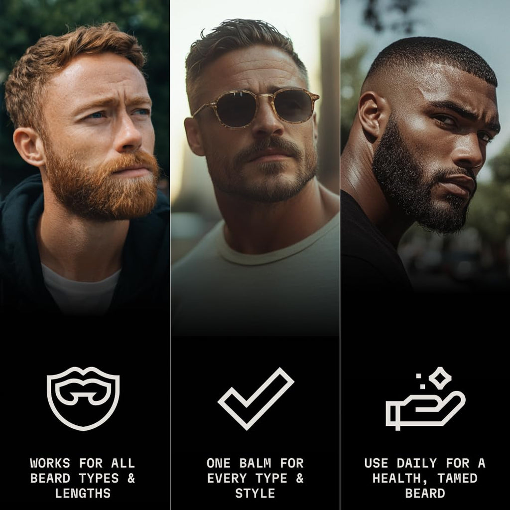 Striking Viking Beard Balm for Men - 2 Oz (1 Pack), Bergamot Thunder - Leave in Beard Conditioner - Styling Balm Made with Naturally Derived Beard Butter, Argan & Jojoba Oils