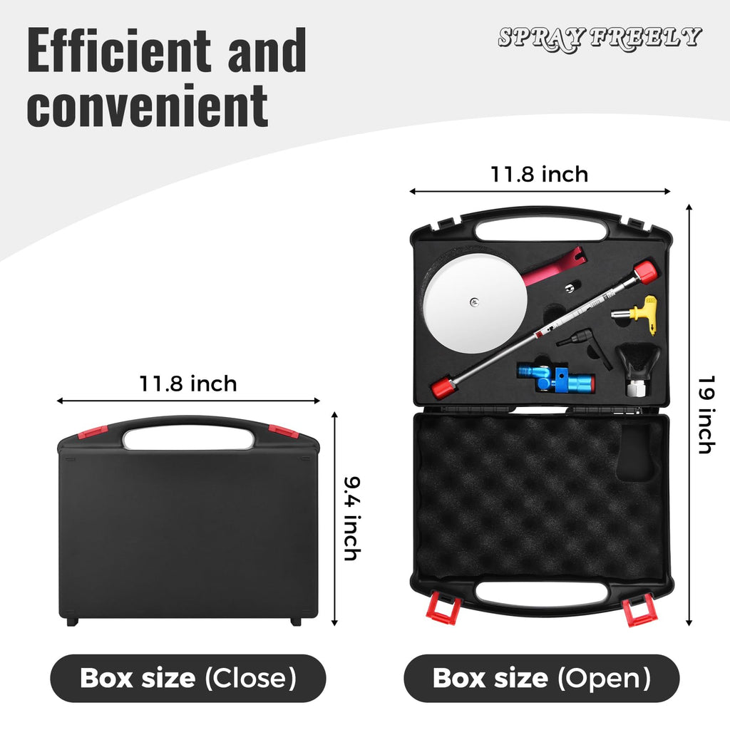 Airless Spray Gun Paint Edger Guide Edge Spray Tool Paint Accessory Extension Airless Paint Sprayer Nozzle 517 Tip 12 Inch Extension Pole(Comes with a Black Storage Box)