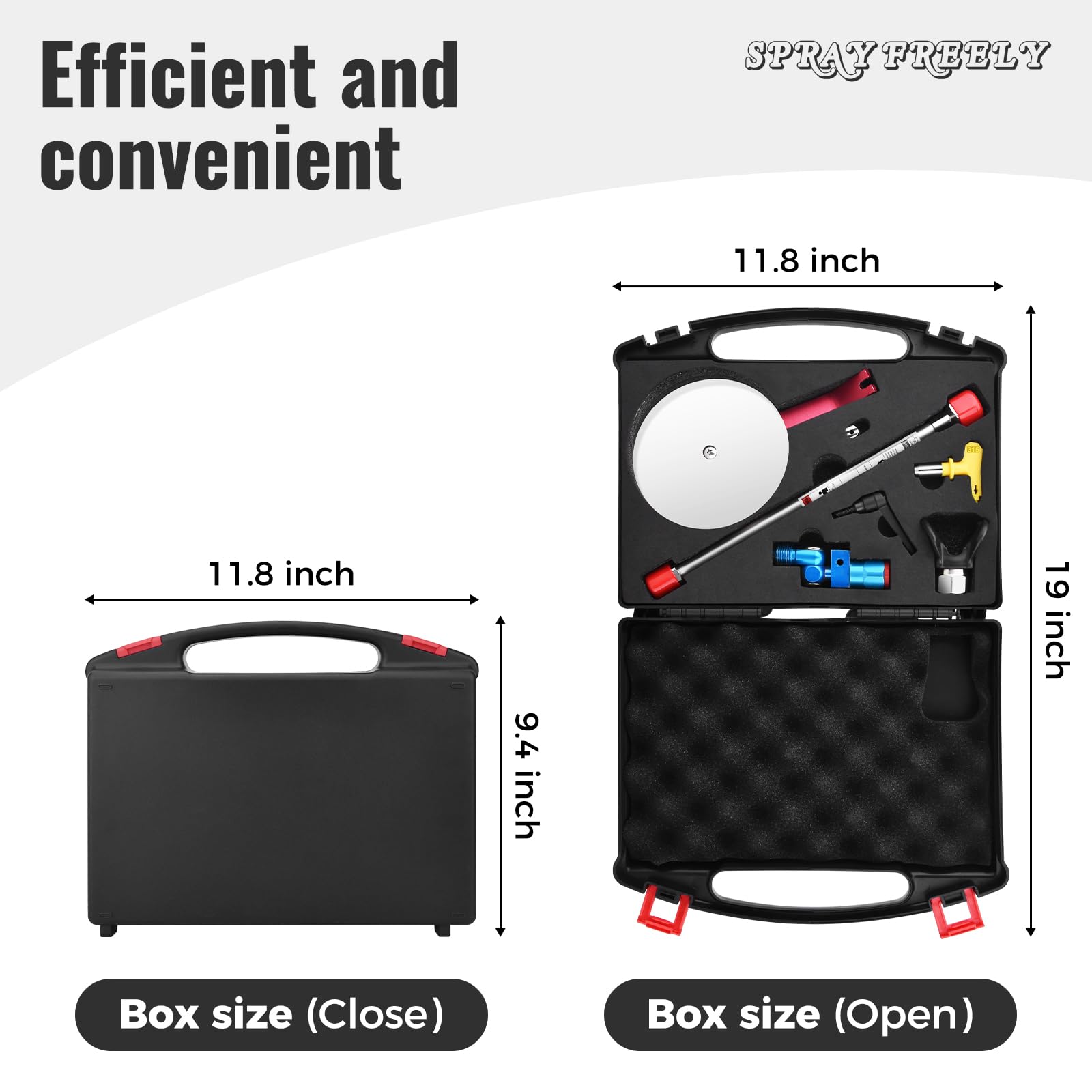 Airless Spray Gun Paint Edger Guide Edge Spray Tool Paint Accessory Extension Airless Paint Sprayer Nozzle 517 Tip 12 Inch Extension Pole(Comes with a Black Storage Box)