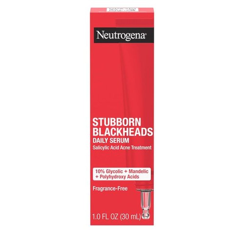Neutrogena Acne Facial Serum - Daily Treatment for Stubborn Blackheads | Oil-Free, 1 fl. oz