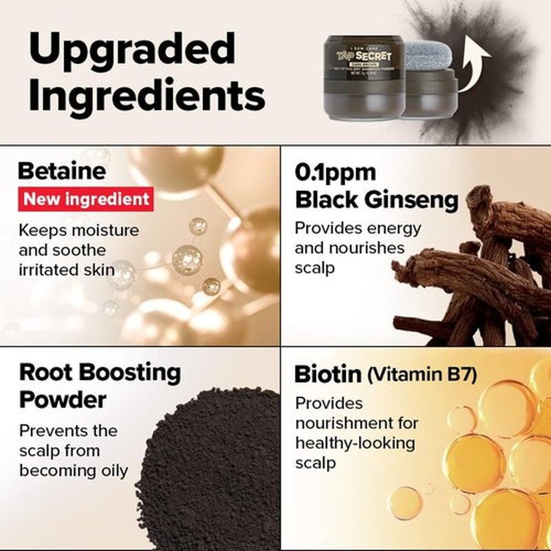 I DEW CARE Biotin Clarifying Dry Shampoo - Strengthening & Volumizing Powder for Dark Brown Hair | 0.24 Oz Travel Size