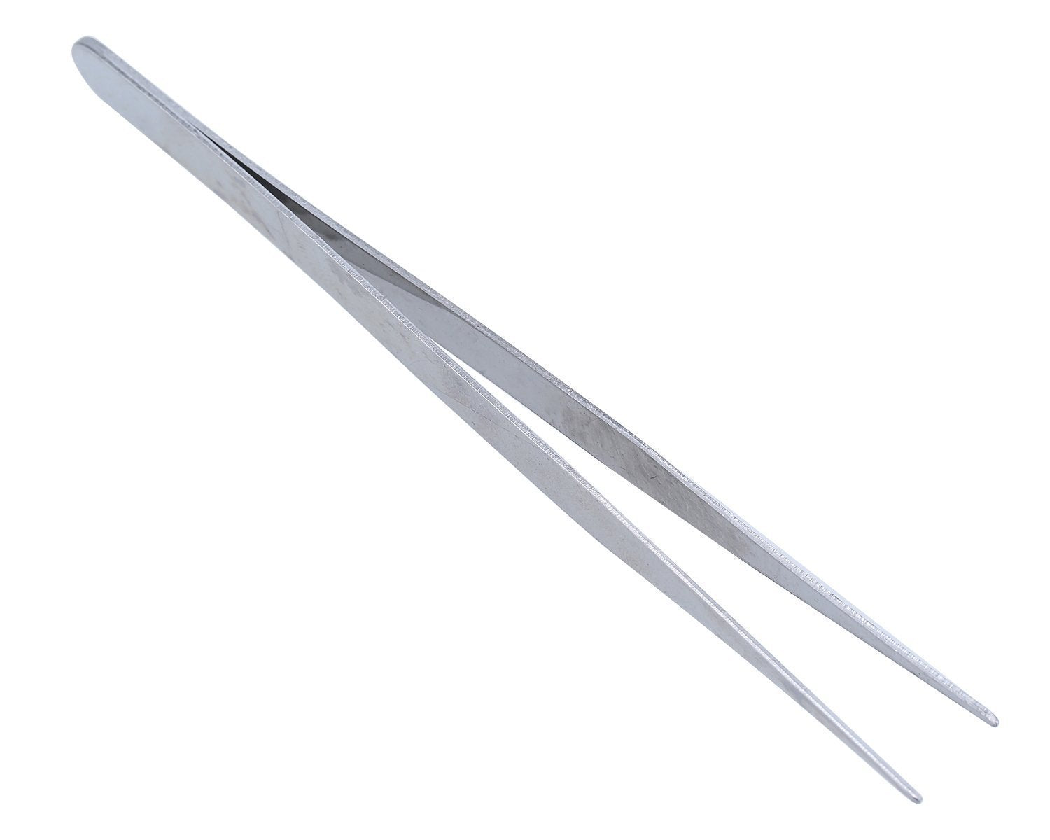 2 Nail Art Tweezers Curved Straight Pointed Ongles (silver) (silver)