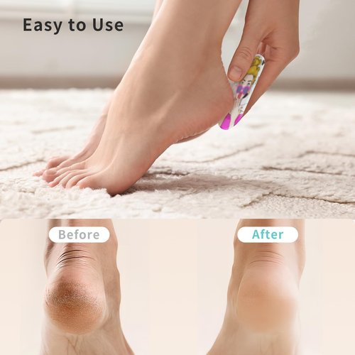 PYD Life 9 Pack Sublimation Glass Foot File Blanks,Reusable Foot Scrubber Dead Skin Remover,Nano Crystal Foot Scrubber Dead Skin Remover with Protective Case,Perfect Gifts for Beauty Enthusiasts