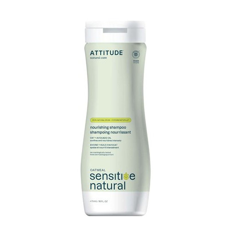 ATTITUDE Hair Shampoo - Soothing Oat for Sensitive Dry Scalp | Vegan & Naturally Derived, 16 Fl Oz