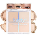 Kaely Eyeshadow Quad - Vanilla Nude Beige Matte & Shimmer Palette for Mature Skin | Pigmented & Waterproof