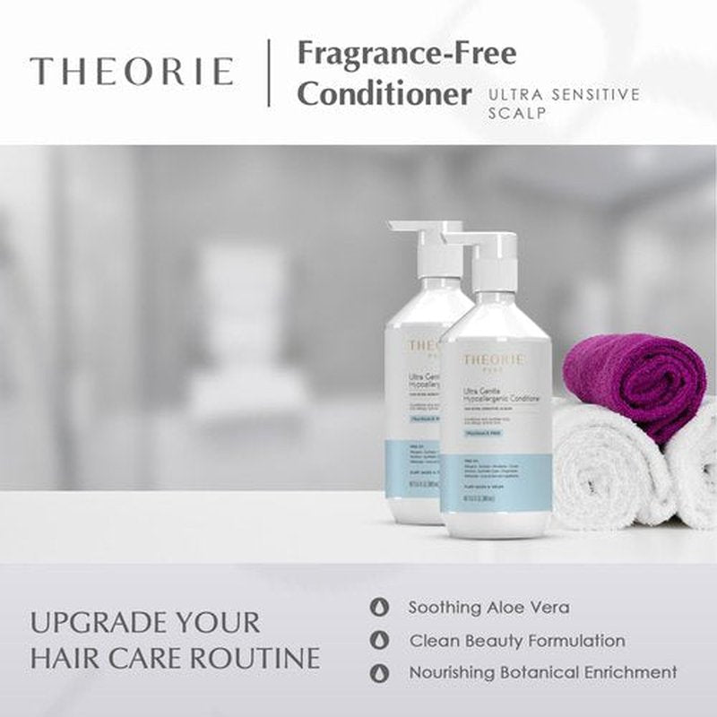 Theorie Pure Ultra Gentle Hypoallergenic Conditioner - Plant-Based & Vegan - Fragrance-Free, 400mL