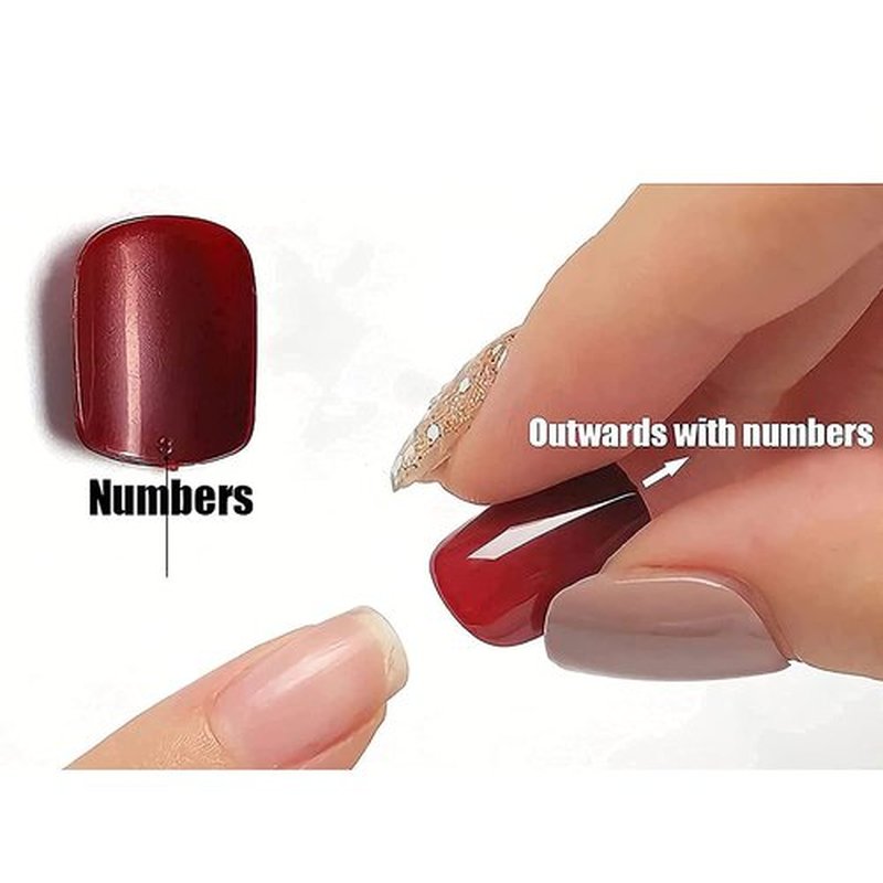 MISUD Press on Nails - Long Coffin Glue on Nails with Goth Black, Acrylic Gothic Rose Design 24 pcs
