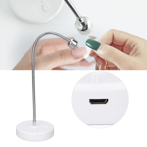 Cryfokt LED Black Light, 3W LED Desk Lamp with Flexible Gooseneck, 60S Timing LED Nail Lamp for Gel Polish, Glue, Face Paint, Room - USB Charging