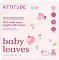 ATTITUDE Baby Water Wipes - EWG Verified, Gentle & Unscented, 99% Water, Travel Pack, 72 Count (Pack of 3)