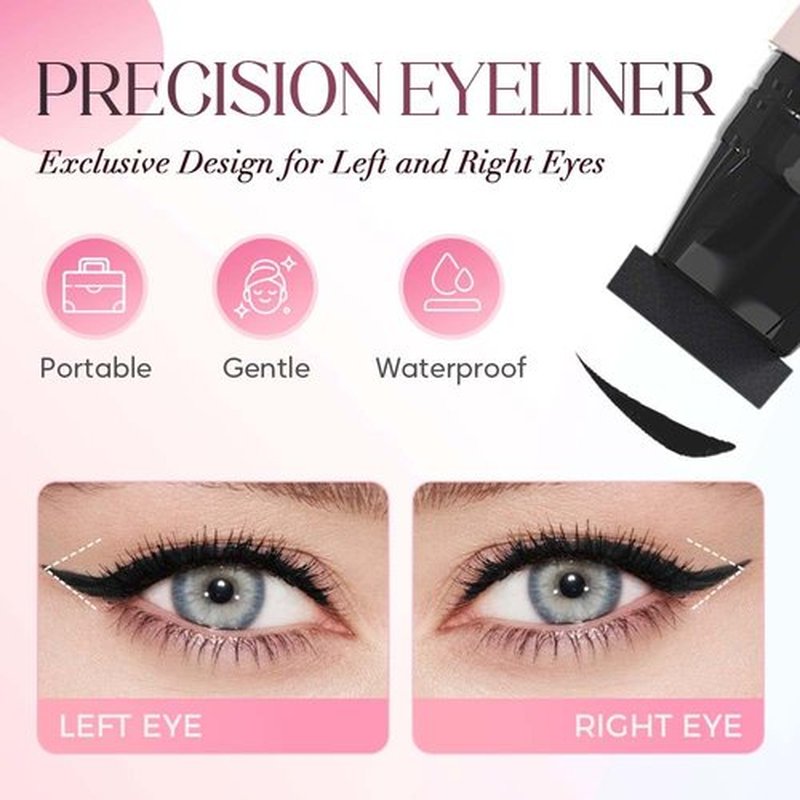 Skiennix Rotating Waterproof Winged Eyeliner Stamp Pen - Quick Dry, Smudge-Proof Gel Pencil Set (Black)