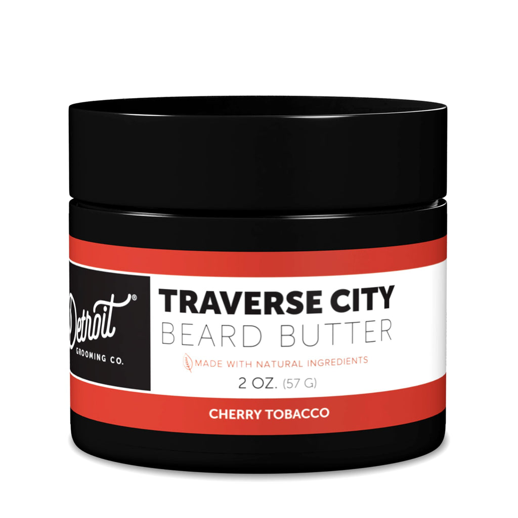 Detroit Grooming Co. Beard Butter for Men - Premium Leave-In Conditioner & Softener with Safflower Oil & Shea Butter - Hydrating Beard Moisturizer for Growth & Thickness - Traverse City, 2oz